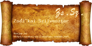 Zsákai Szilveszter névjegykártya